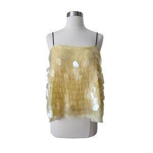 ASOS Arrange Shard Sequin Top Contrast Buttermilk